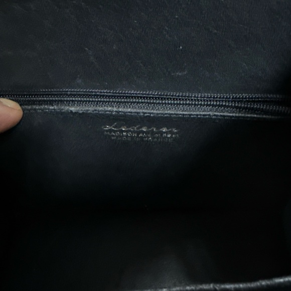Madison Black Leather Satchel with Gold Accents
